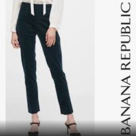 🪅Banana Republic Sloan Velvet Slim Ankle Pant. Black. Size 4. - Picture 2 of 16